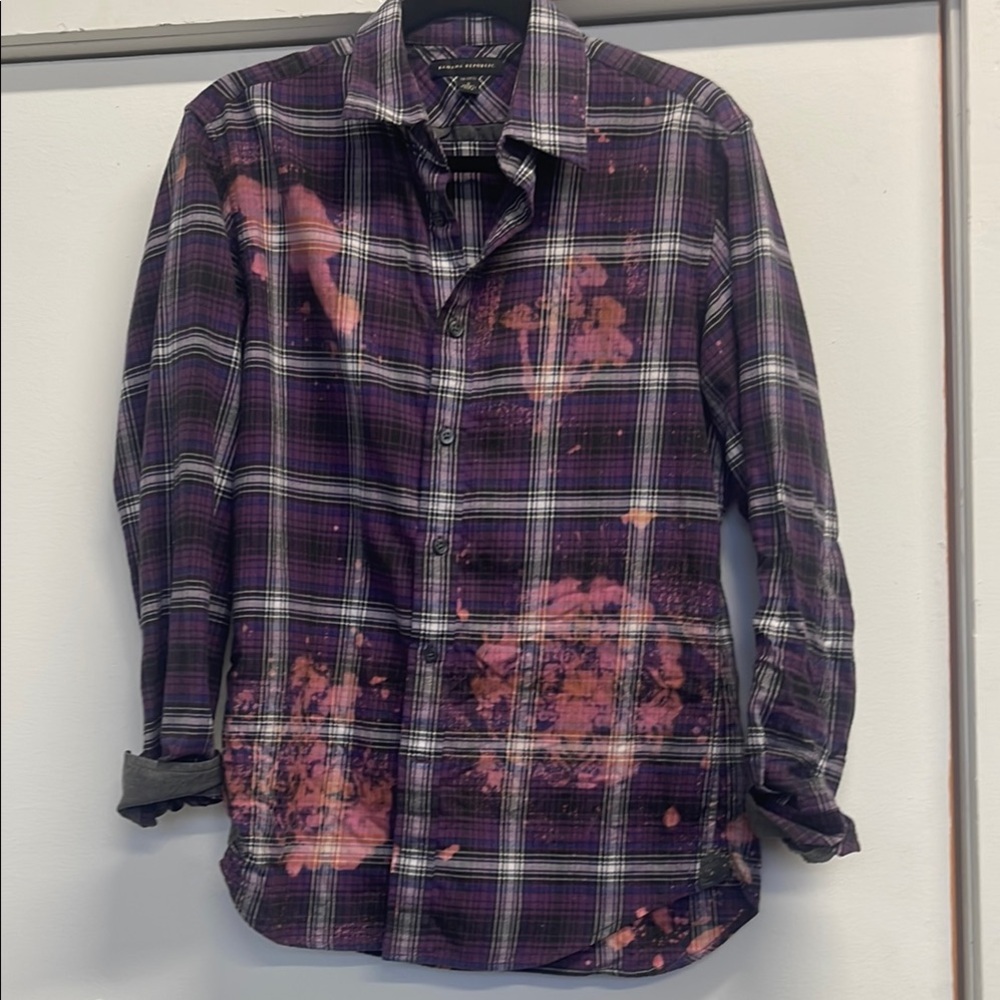 One of a kind splatter flannel shirt